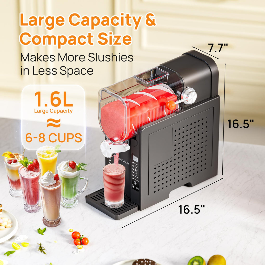 88oz Slushie Machine & Ice Cream Maker – 6 Presets, Self-Cleaning Frozen Drink Maker
